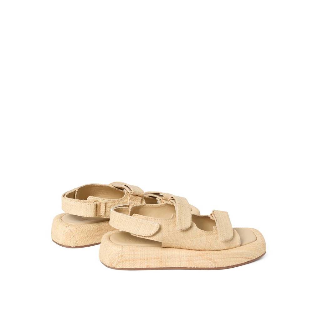 NEW LOEFFLER RANDALL women's blaise two band platform sandal in natural - Picture 5 of 6